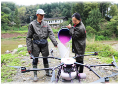 无人机植保是最具有特色性能和实用性，公司通过无人机直播植保，其效率是人工的三百倍